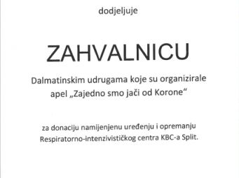 Zahvalnica KBC Split